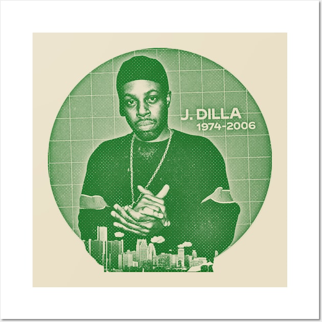 26 j dilla - green solid style, Wall Art by Loreatees